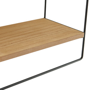 Wandregal Tulsa Schwarz/Holzfarben mit 3 Ablageflächen
