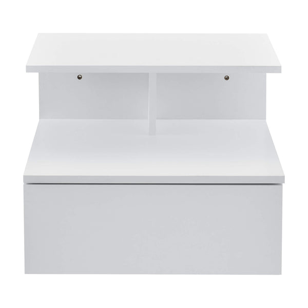 Nachttisch 40x35x31 cm Hängeschrank mit Schublade Weiss