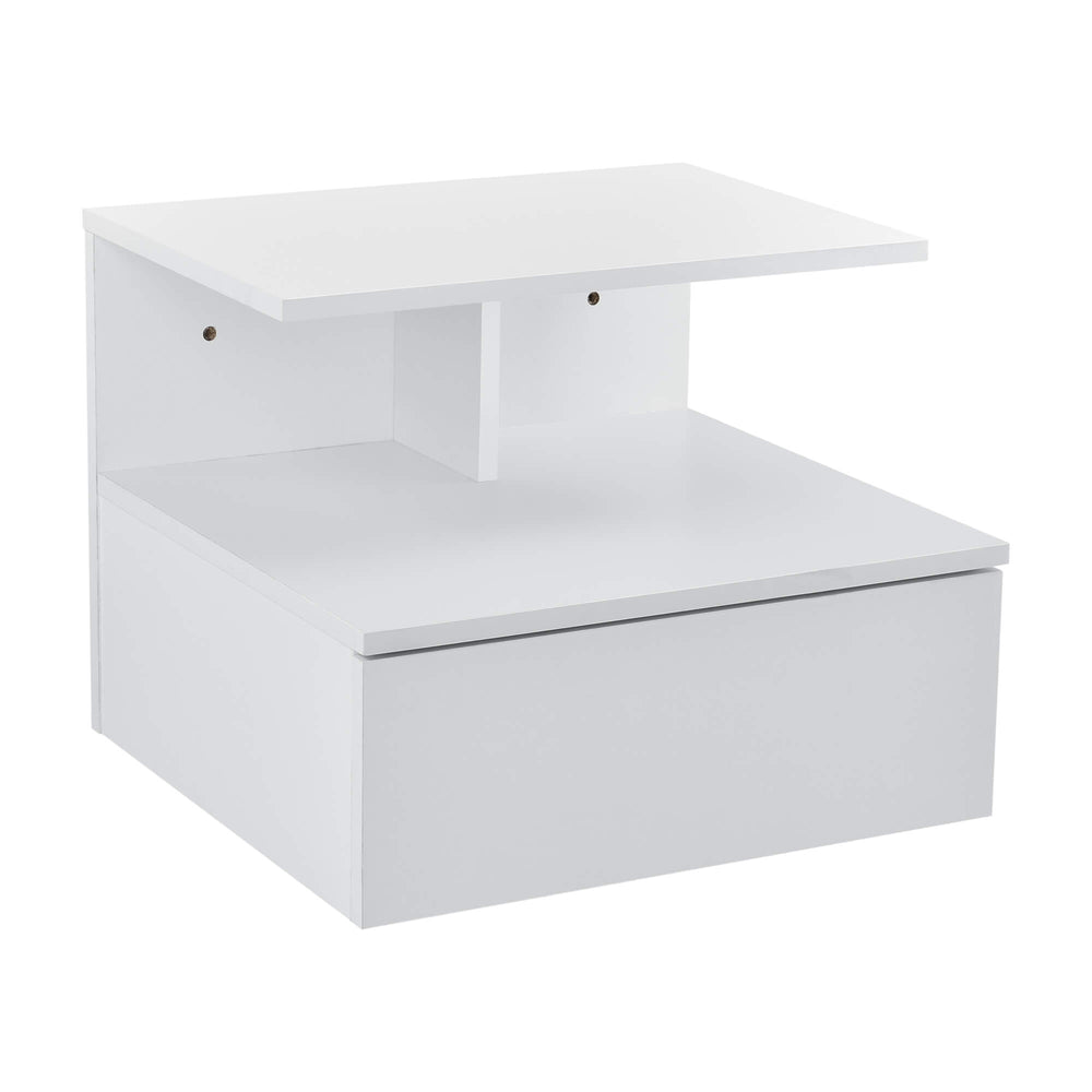 Nachttisch 40x35x31 cm Hängeschrank mit Schublade Weiss