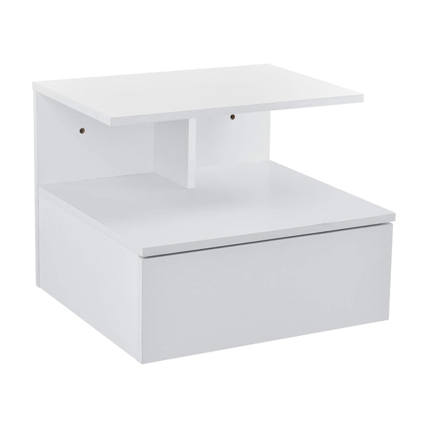 Nachttisch 40x35x31 cm Hängeschrank mit Schublade Weiss