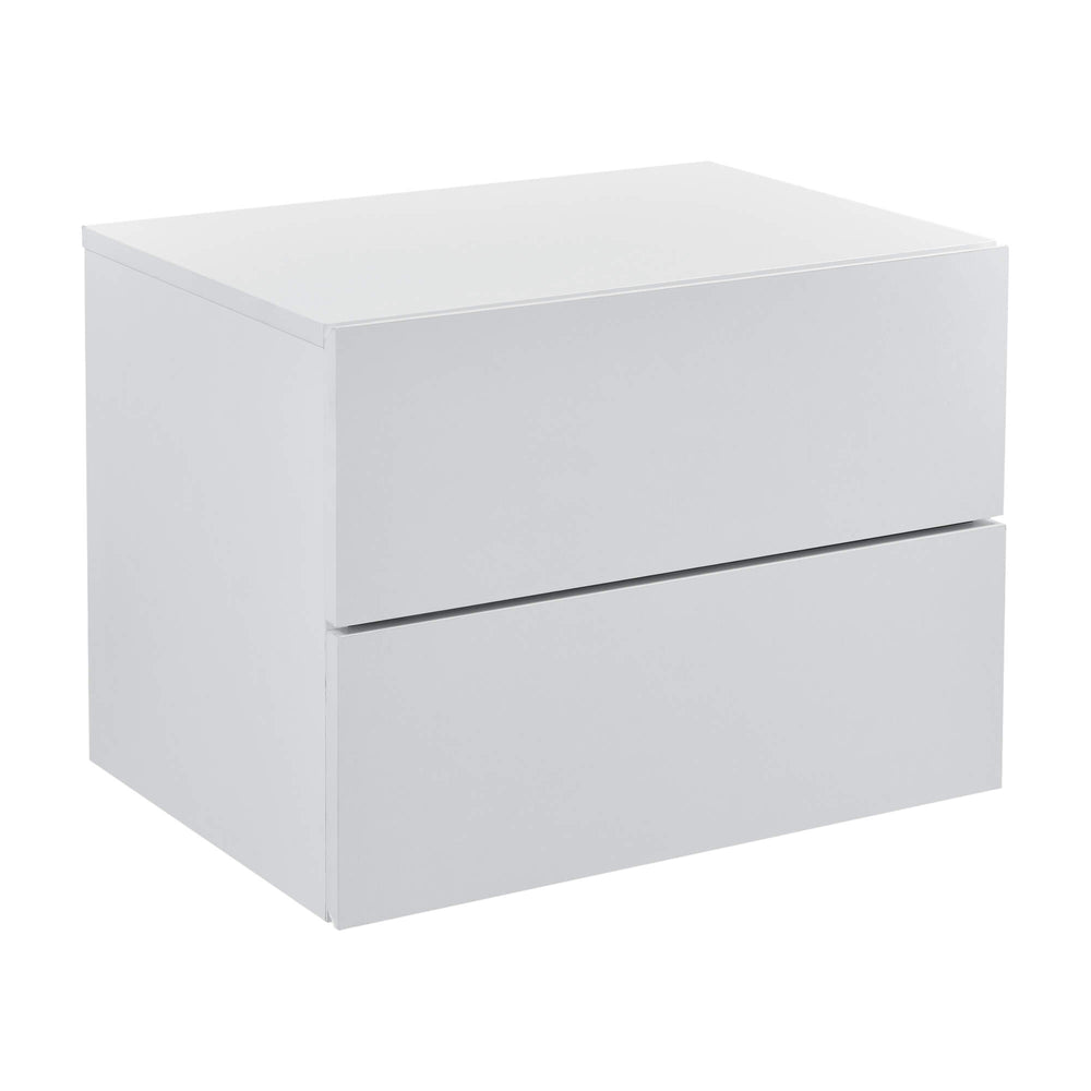 Comodino Amberg 40x29x30 cm, ripiano sospeso con 2 cassetti