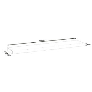 Wandregal Holz HYLLE 2er Set 100 x 19 x 4 cm natur