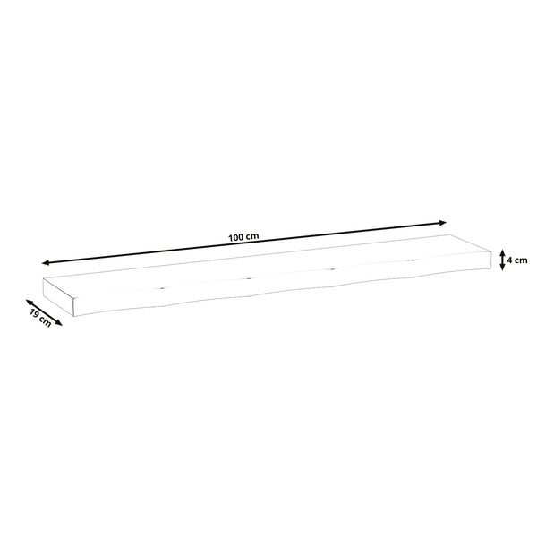 Wandregal Holz HYLLE 2er Set 100 x 19 x 4 cm natur