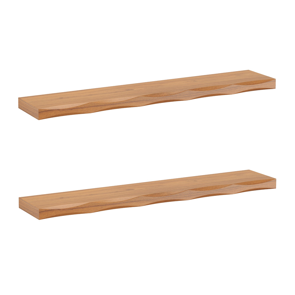 Wandregal Holz HYLLE 2er Set 100 x 19 x 4 cm natur