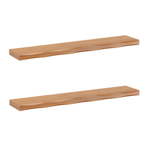 Wandregal Holz HYLLE 2er Set 100 x 19 x 4 cm natur