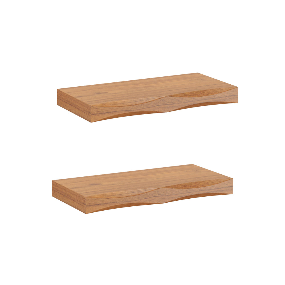 Wandregal Holz HYLLE 2er Set 40 x 19 x 4 cm natur