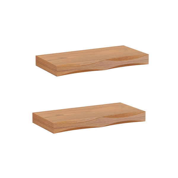 Wandregal Holz HYLLE 2er Set 40 x 19 x 4 cm natur