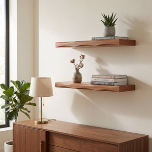 Wandregal Holz HYLLE 2er Set 60 x 19 x 4 cm natur