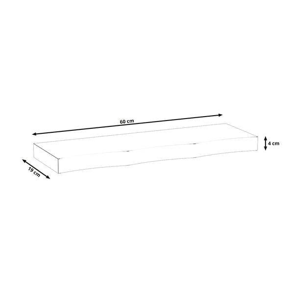 Wandregal Holz HYLLE 2er Set 60 x 19 x 4 cm natur