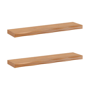 Wandregal Holz HYLLE 2er Set 80 x 19 x 4 cm natur
