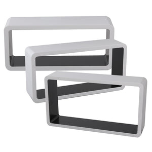 Wandregal NOVA 3er Set weiss/schwarz