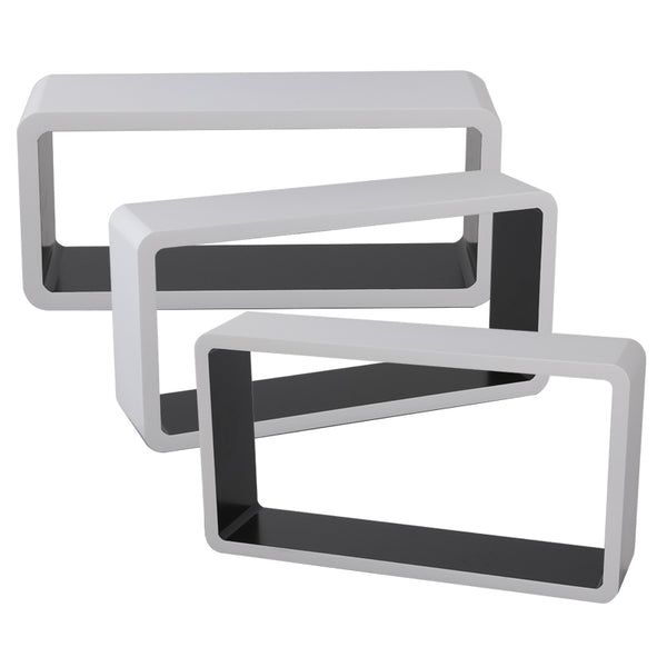 Wandregal NOVA 3er Set weiss/schwarz