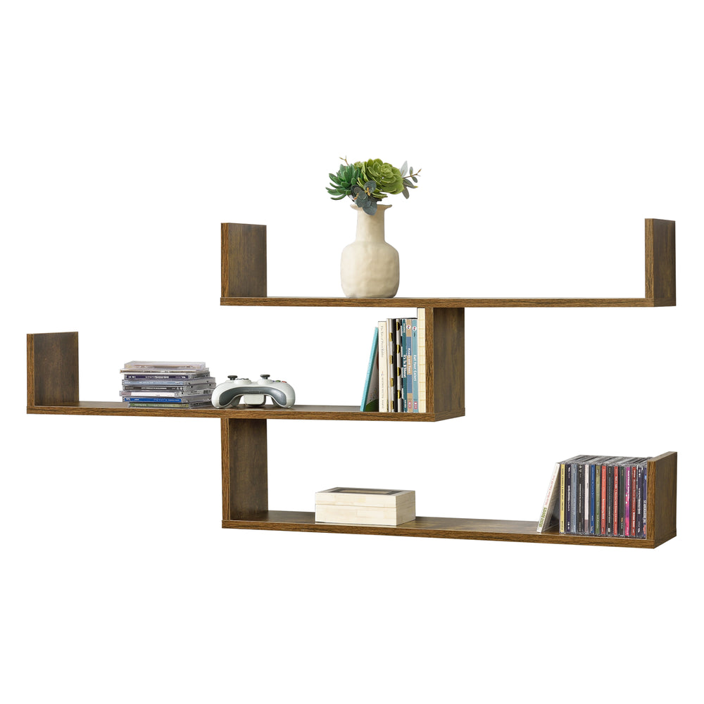 Mensola da parete Grimstad 119x18x55cm Tonalità legno scuro