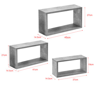Wandregal Charleston 3er Set Betonoptik