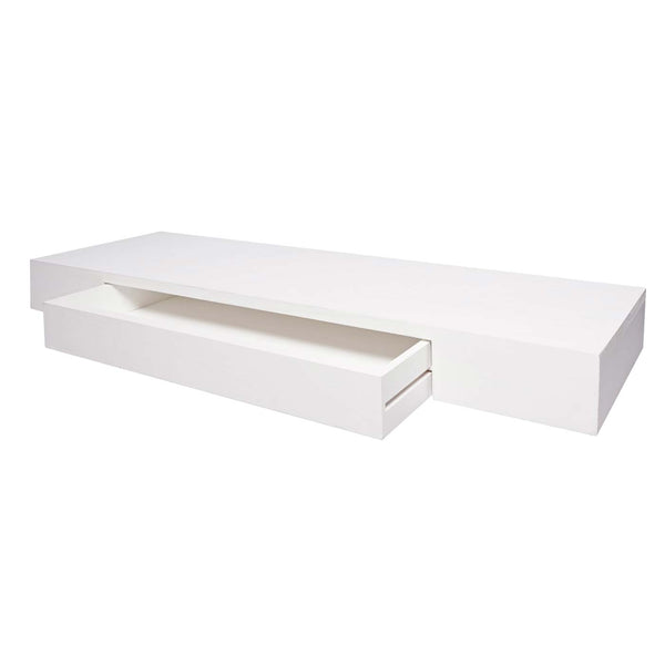 Wandregal Schweberegal 80x25x8cm weiss mit Schublade