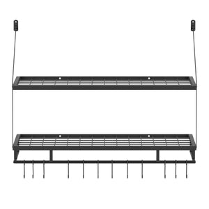 Wandregal Topfregal Eisen 77 x 25 x 56 cm schwarz