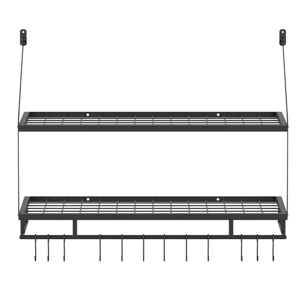 Wandregal Topfregal Eisen 77 x 25 x 56 cm schwarz