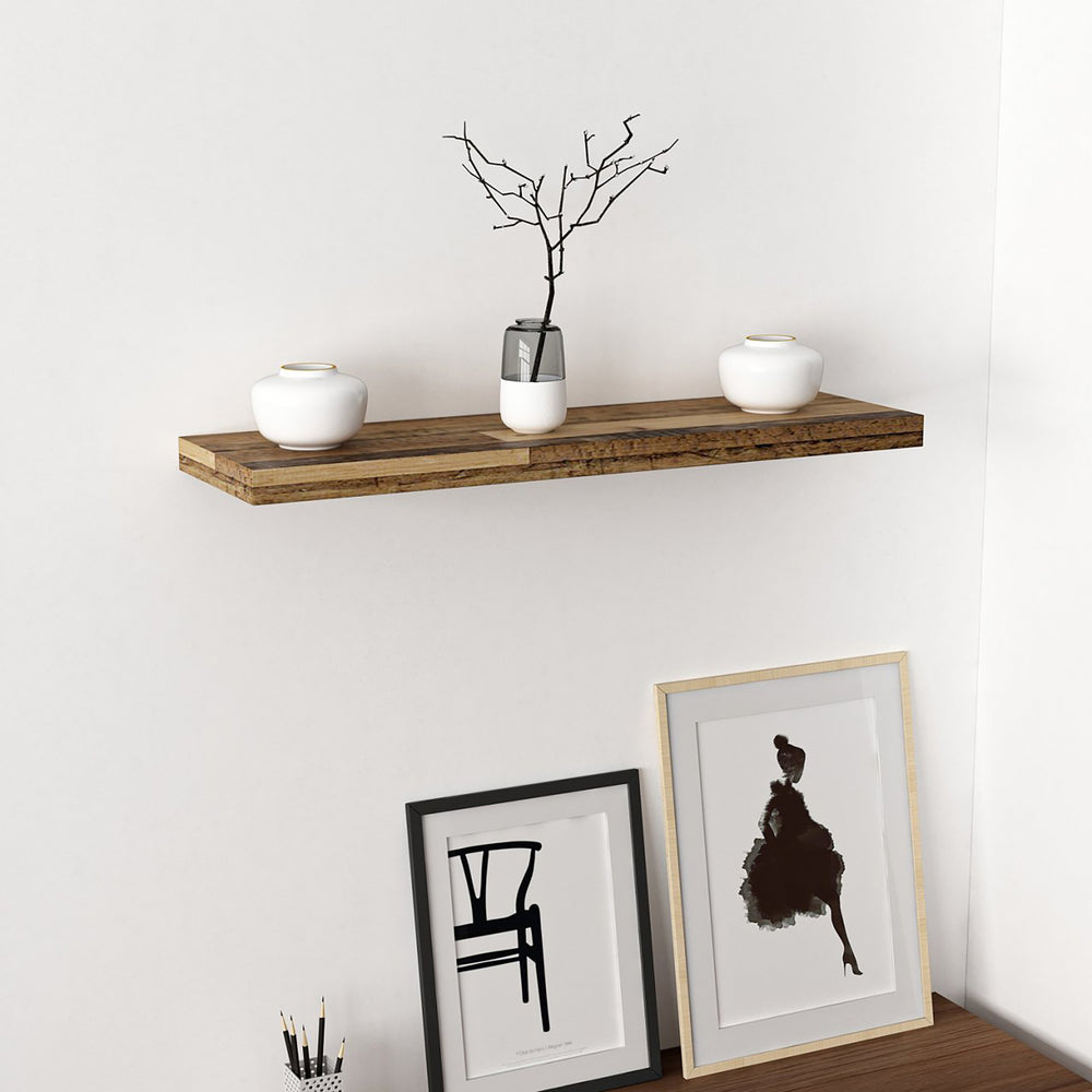 Mensola da parete San Jose in legno di recupero, 3,6x80x23cm, fino a 15kg