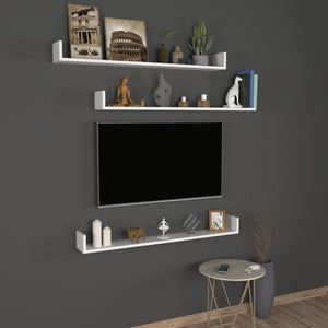 Mensola da parete Höganäs, set da 3 pezzi, 120x15x12cm, bianco