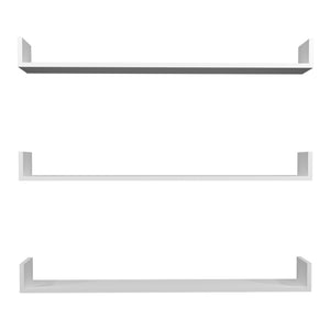 Mensola da parete Höganäs, set da 3 pezzi, 120x15x12cm, bianco