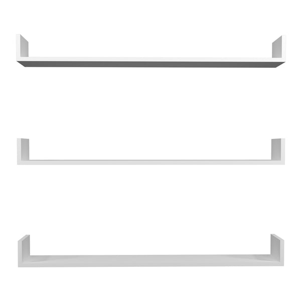 Mensola da parete Höganäs, set da 3 pezzi, 120x15x12cm, bianco