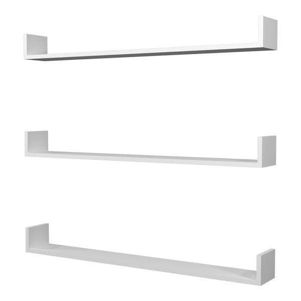 Mensola da parete Höganäs, set da 3 pezzi, 120x15x12cm, bianco