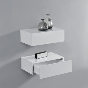 Wandregal Madison 2er Set Weiss Hochglanz 46x30x15cm