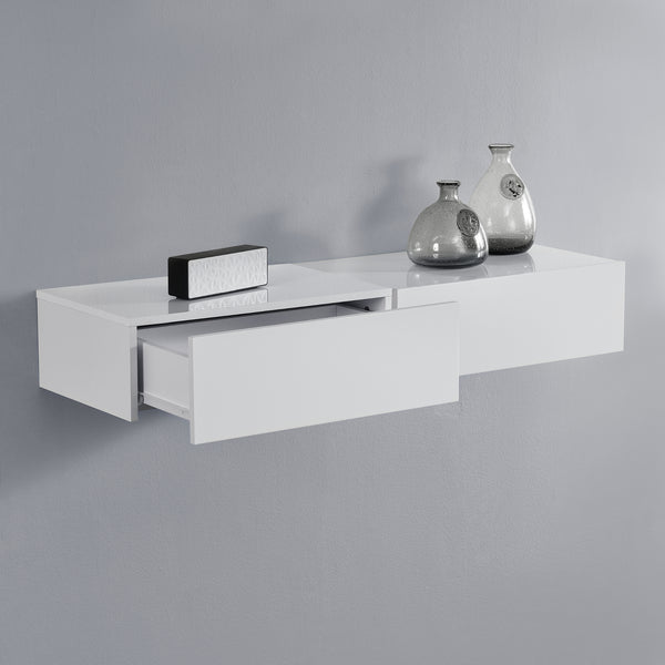 Wandregal Madison 2er Set Weiss Hochglanz 46x30x15cm