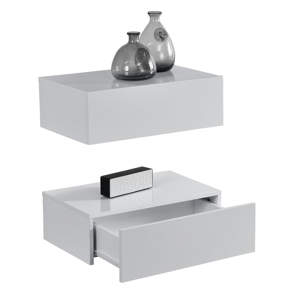 Mensola da parete Madison, set da 2, bianco lucido, 46x30x15cm