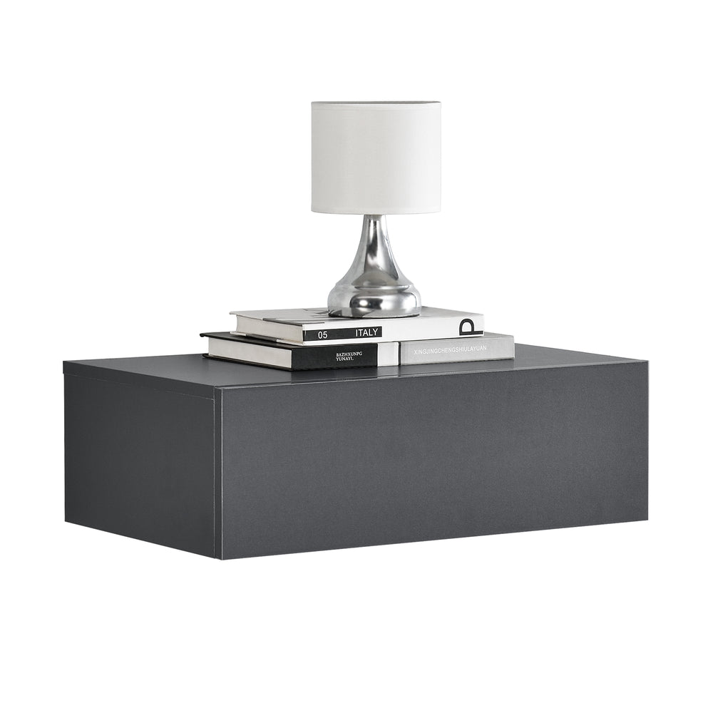 Mensola da parete Madison con cassetto, grigio scuro, 46x30x15cm