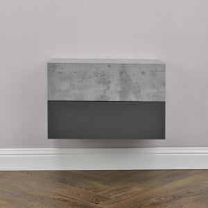 Wandregal Madison 2er Set Beton-Optik/Dunkelgrau 46x30x15cm