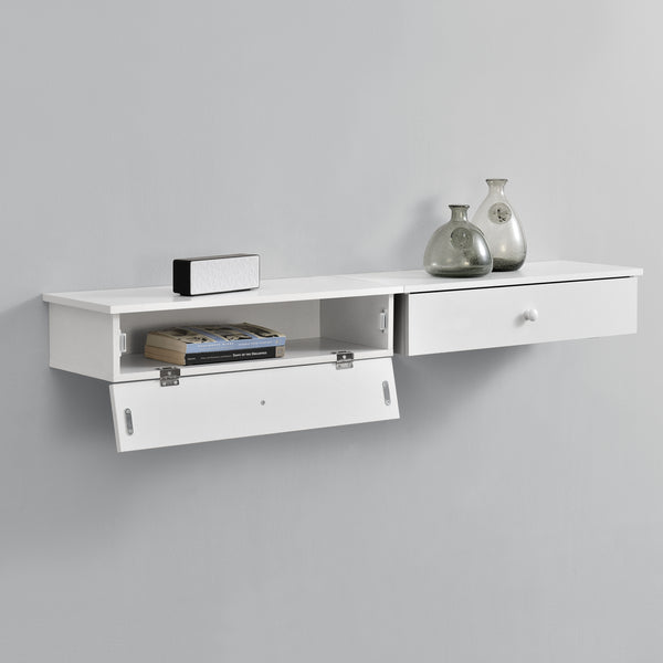 Wandregal Lincoln Weiss 2er Set mit Staufach