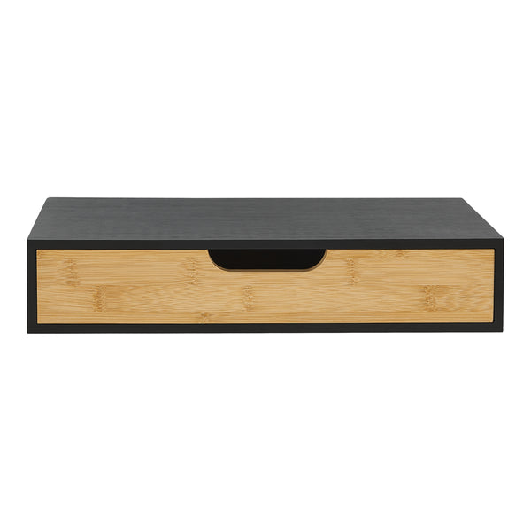 Wandregal Seattle mit Schublade Bambus Schwarz
