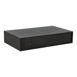 Wandregal Seattle mit Schublade Bambus Schwarz