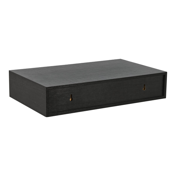Wandregal Seattle mit Schublade Bambus Schwarz