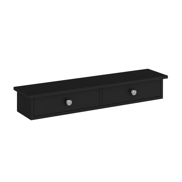 Wandregal TERESA 2 Schubladen 65 x 15 x 10 cm schwarz