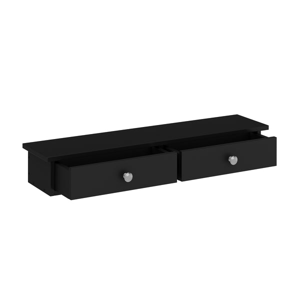 Wandregal TERESA 2 Schubladen 65 x 15 x 10 cm schwarz