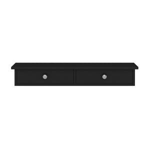Wandregal TERESA 2 Schubladen 65 x 15 x 10 cm schwarz