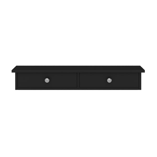 Wandregal TERESA 2 Schubladen 65 x 15 x 10 cm schwarz