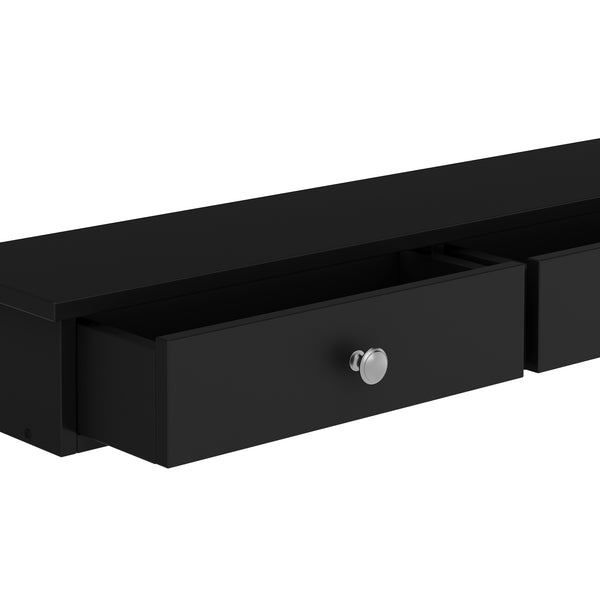Wandregal TERESA 2 Schubladen 65 x 15 x 10 cm schwarz