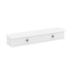 Wandregal TERESA 2 Schubladen 65 x 15 x 10 cm weiss