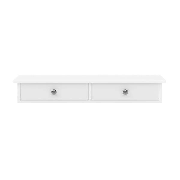 Wandregal TERESA 2 Schubladen 65 x 15 x 10 cm weiss
