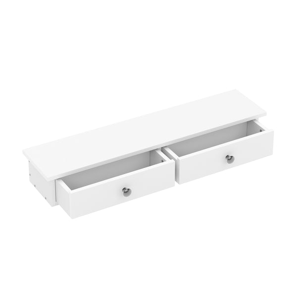 Wandregal TERESA 2 Schubladen 65 x 15 x 10 cm weiss