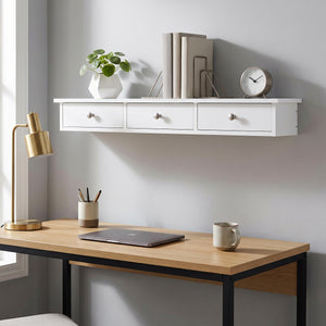 Wandregal SABRINA 3 Schubladen 80 x 15 x 10 cm weiss