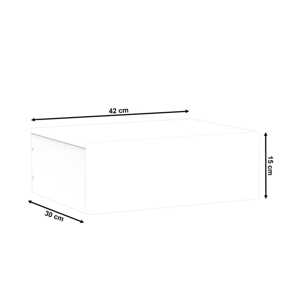 Wandregal FREYLYNN 1 Schublade 42 x 30 x 15 cm weiss