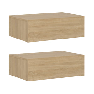 Wandregal mit Schublade OTIS 2er Set hellbraun
