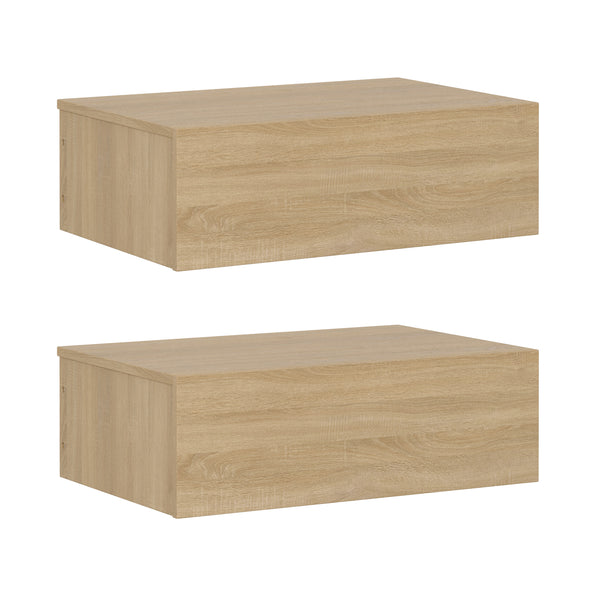 Wandregal mit Schublade OTIS 2er Set hellbraun