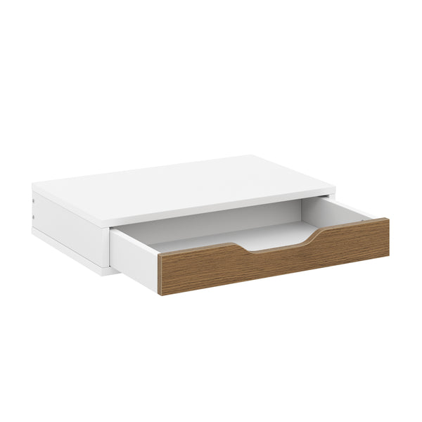 Wandregal ODETTE 1 Schublade 40 x 25 x 8 cm weiss/natur