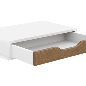 Wandregal ODETTE 1 Schublade 40 x 25 x 8 cm weiss/natur