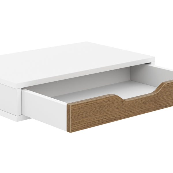 Wandregal ODETTE 1 Schublade 40 x 25 x 8 cm weiss/natur